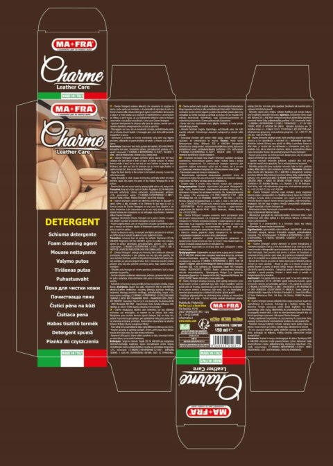 Pianka do czyszczenia skórzanej tapicerki CHARME DETERGENT 150ml Mafra