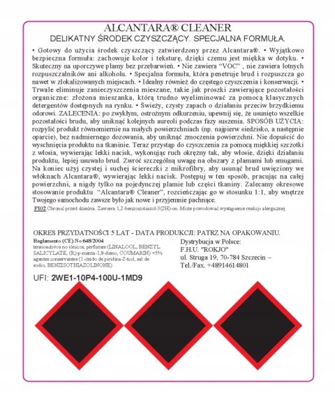 Środek do czyszczenia tapicerki z alcantary ALCANTARA CLEANER 500ml Maniac Line Mafra