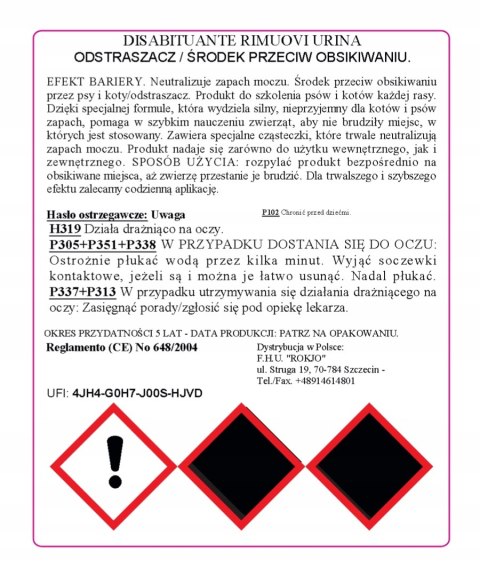 Środek przeciw obsikiwaniu DISABITUANTE RIMUOVI URINA 500ml Mafra