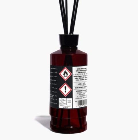 Dyfuzor zapachowy z patyczkami NEFÉL FRAGRANCE DATE & POMEGRANATE REED DIFFUSER 480ml Interchem Italia