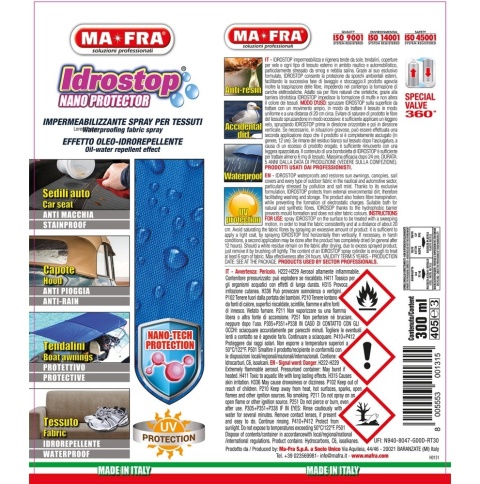 Impregnat hydrofobowy do tkanin IDROSTOP 300ml Mafra