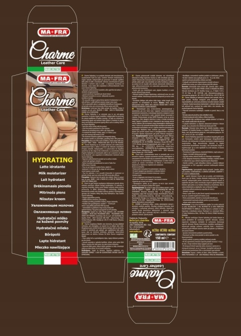 Mleczko do pielęgnacji skórzanej tapicerki CHARME HYDRATING 150ml Mafra