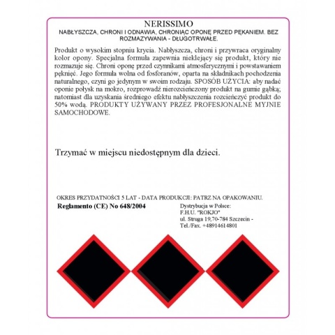 Nabłyszczacz do opon Wodorozcieńczalny NERISSIMO 1000ml Mafra