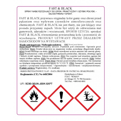 Nabłyszczacz do opon i gumowych dywaników FAST & BLACK 500ml Mafra