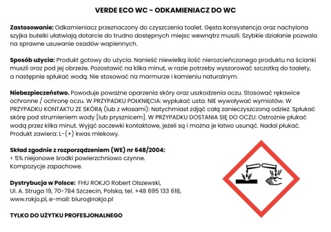 Odkamieniacz do WC VERDE ECO WC 750ml Interchem Italia