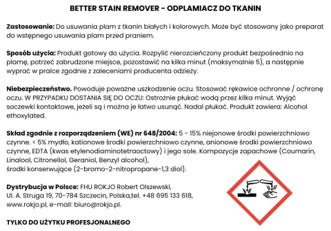 Odplamiacz tkanin BETTER STAIN REMOVER 750ml Interchem Italia