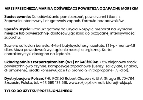 Odświeżacz powietrza o zapachu morskim AIRES FRESCHEZZA MARINA 750ml Interchem Italia