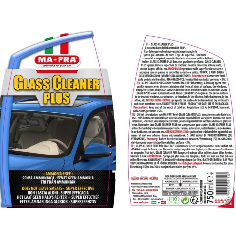Płyn do mycia i odtłuszczania szyb oraz ekranów LCD GLASS CLEANER PLUS 750ml Mafra
