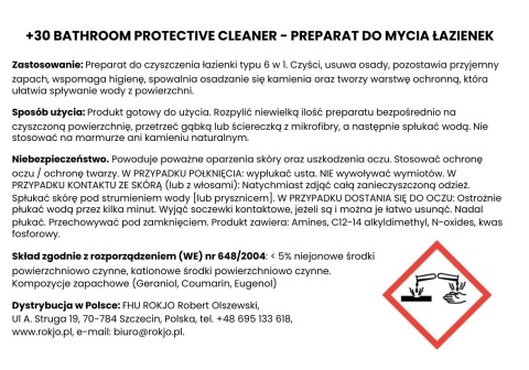 Płyn do mycia łazienki +30 BATHROOM PROTECTIVE CLEANER 750ml Interchem Italia