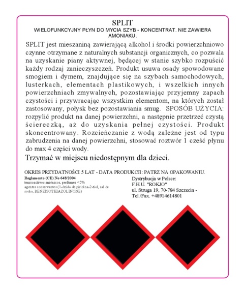 Płyn do szyb w koncentracie SPLIT 4,5L Mafra