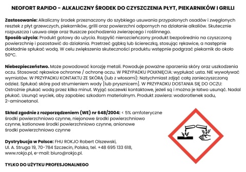 Płyn do szybkiego usuwania przypalonego brudu NEOFORT RAPIDO 750ml Interchem Italia