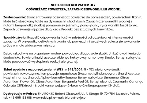 Skoncentrowany odświeżacz powietrza NEFÉL SCENT RED WATER LILY 480ml Interchem Italia