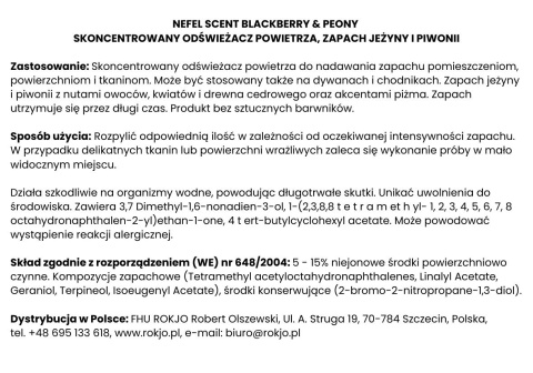 Skoncentrowany odświeżacz powietrza NEFÉL SCENT BLACKBERRY & PEONY 480ml Interchem Italia