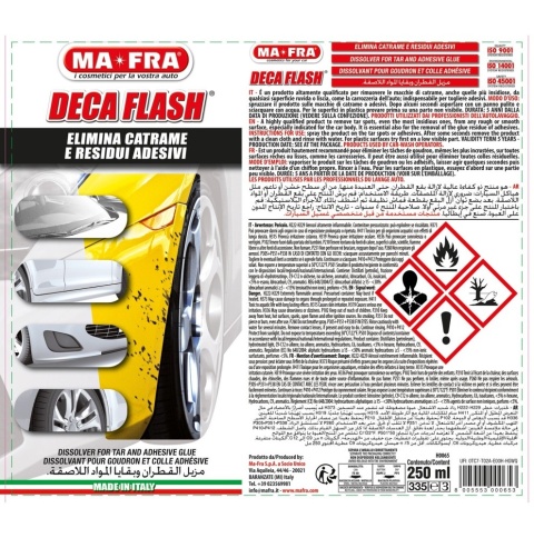 Spray do usuwania smoły i kleju DECA FLASH 250ml Mafra