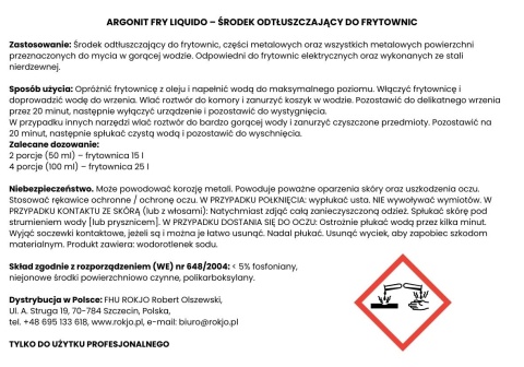 Środek do czyszczenia frytownic ARGONIT FRY LIQUIDO 1l Interchem Italia