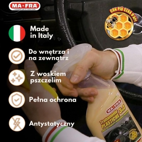 Środek do plastików samochodowych 3w1 PLASTIC CARE 500ml Mafra