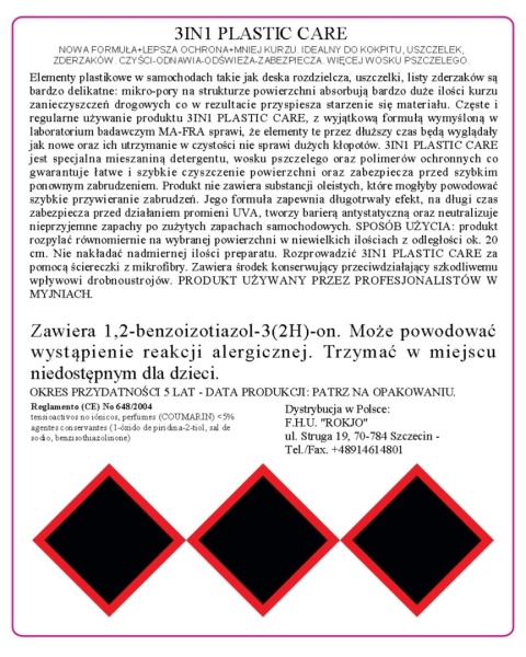 Środek do plastików samochodowych 3w1 PLASTIC CARE 500ml Mafra