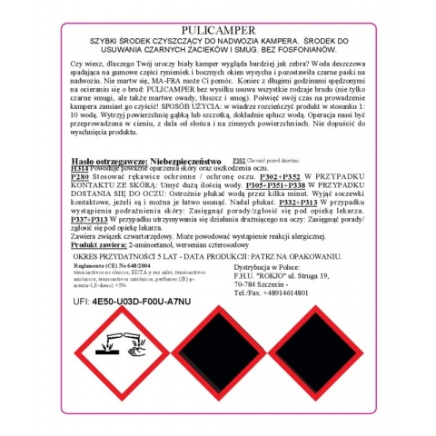 Środek do mycia kamperów i przyczep kempingowych PULICAMPER 2L Mafra