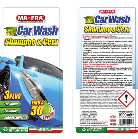 Szampon z woskiem do mycia samochodu CAR WASH SHAMPOO&WAX 1l Mafra