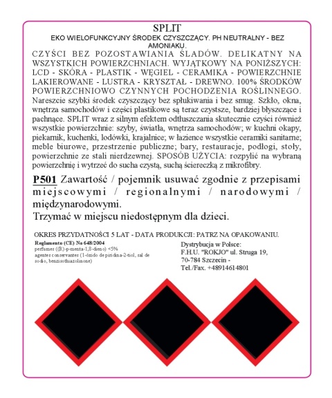 Uniwersalny płyn do szyb i powierzchni SPLIT 750ml Mafra