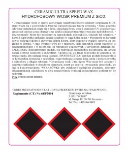 Ceramiczny wosk w spray'u z SiO2 CERAMIC ULTRA SPEED WAX 500 ml