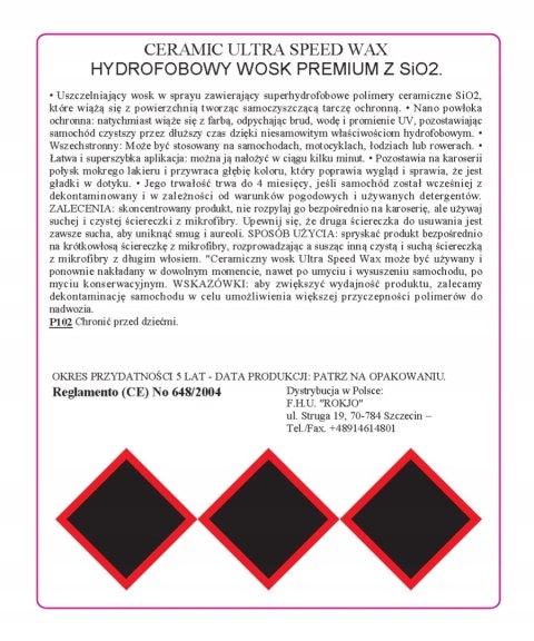 Ceramiczny wosk w spray'u z SiO2 CERAMIC ULTRA SPEED WAX 500 ml