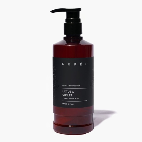 Balsam do rąk i ciała Lotos i Fiołek NEFÉL HAND & BODY LOTION LOTUS & VIOLET 480ml Interchem Italia
