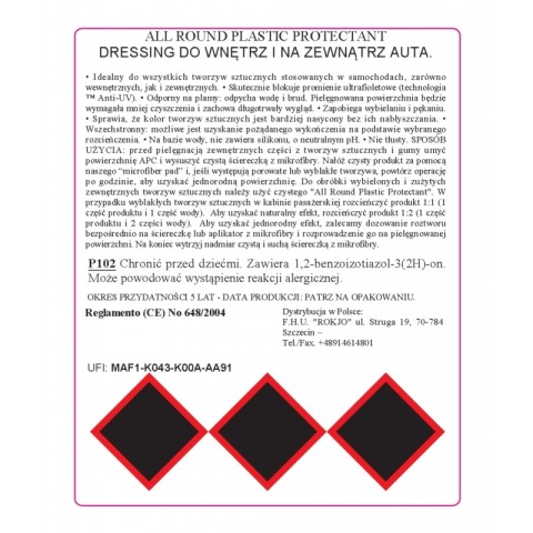 Dressing do plastików ALL ROUND PLASTIC PROTECTANT 500ml Maniac Line Mafra