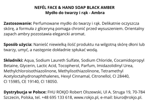 Mydło do twarzy i rąk Ambra NEFÉL FACE & HAND SOAP BLACK AMBER 480ml Interchem Italia