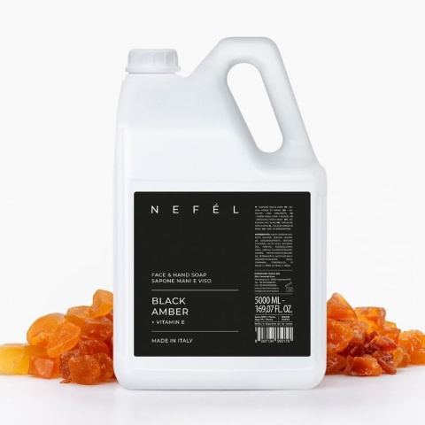 Mydło do twarzy i rąk Ambra NEFÉL FACE & HAND SOAP BLACK AMBER 5000ml Interchem Italia