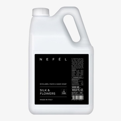 Mydło do twarzy i rąk o zapachu kwiatowym NEFÉL ECOLABEL FACE & HAND SOAP SILK & FLOWERS 5000ml Interchem Italia