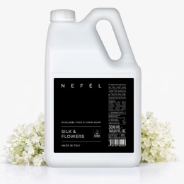 Mydło do twarzy i rąk o zapachu kwiatowym NEFÉL ECOLABEL FACE & HAND SOAP SILK & FLOWERS 5000ml Interchem Italia