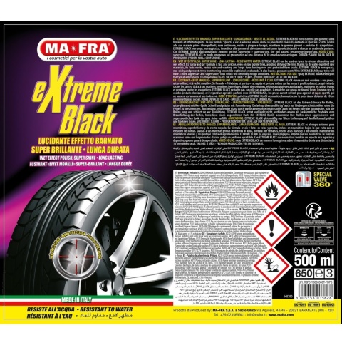 Nabłyszczacz do opon z efektem mokrej opony EXTREME BLACK 500ml Mafra
