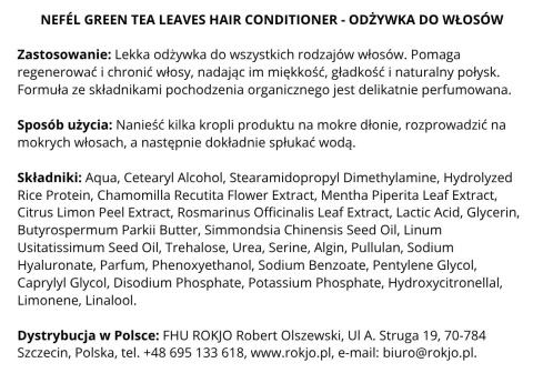 Odżywka do włosów NEFÉL GREEN TEA LEAVES HAIR CONDITIONER 480ml Interchem Italia