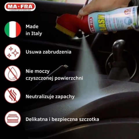 Pianka do czyszczenia tapicerki ze szczoteczką FLASH SPRAY 400ml Mafra