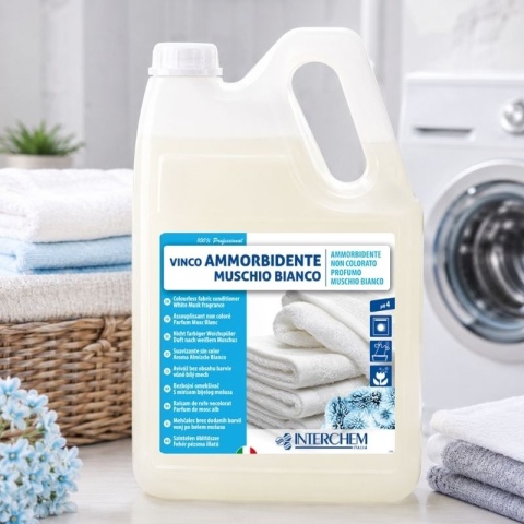 Płyn do płukania tkanin Białe Piżmo VINCO AMMORBIDENTE MUSCHIO BIANCO 5kg Interchem Italia
