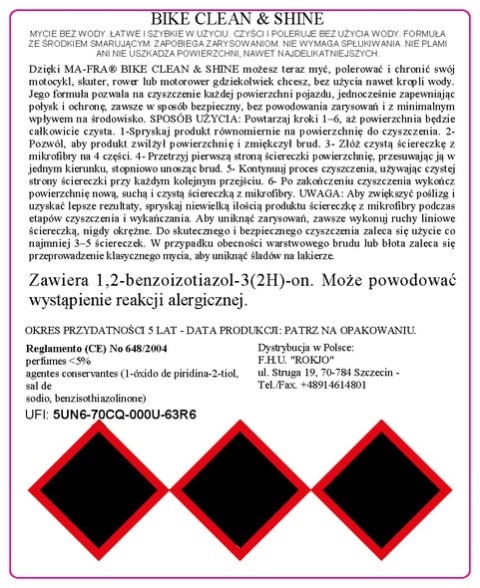 Środek do bezwodnego czyszczenia motocykli, skuterów i rowerów BIKE CLEAN&SHINE 750ml Mafra