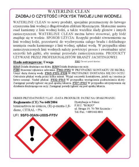Środek do czyszczenia linii wodnej i kadłuba WATERLINE CLEAN 750ml Mafra