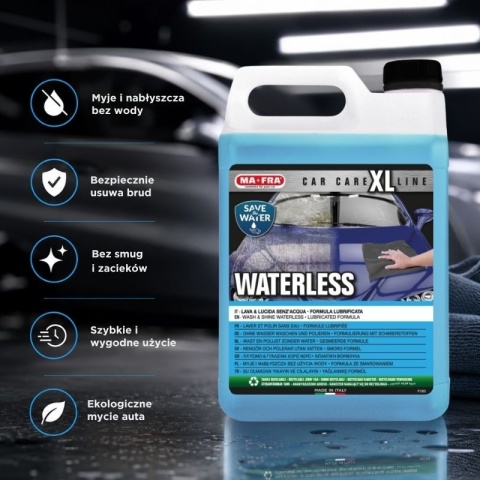 Środek do mycia samochodu bez użycia wody WATERLESS 4,5l Mafra
