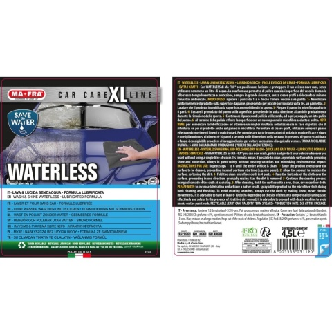 Środek do mycia samochodu bez użycia wody WATERLESS 4,5l Mafra