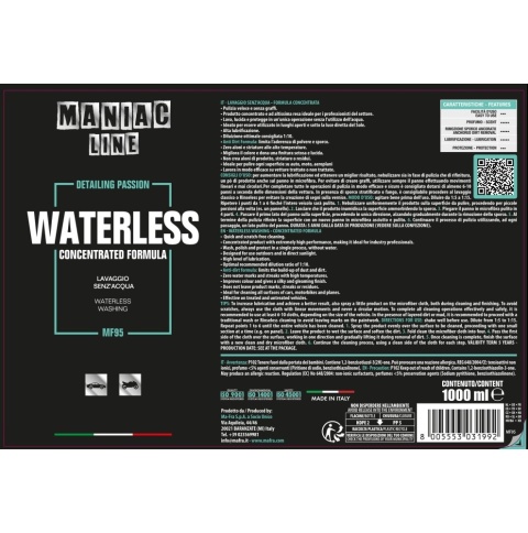 Środek do mycia samochodu na sucho WATERLESS 1000 ml Maniac Line Mafra