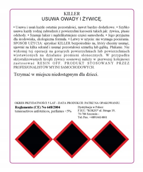 Środek do usuwania owadów z karoserii i szyb KILLER 500ml Mafra