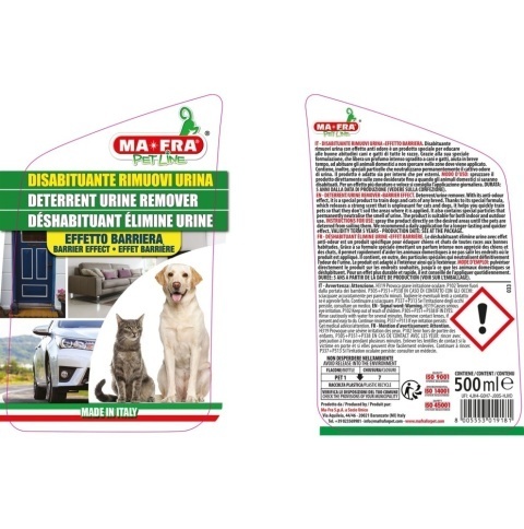 Środek przeciw obsikiwaniu przez psy DISABITUANTE RIMUOVI URINA 500ml Mafra