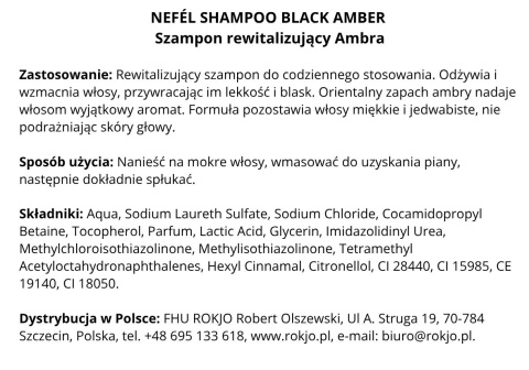 Szampon rewitalizujący Ambra NEFÉL SHAMPOO BLACK AMBER 480ml Interchem Italia