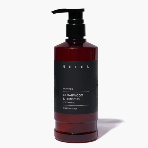 Szampon rewitalizujący Drzewo cedrowe i hibiskus NEFÉL CEDARWOOD & HIBISCUS SHAMPOO 480ml Interchem Italia