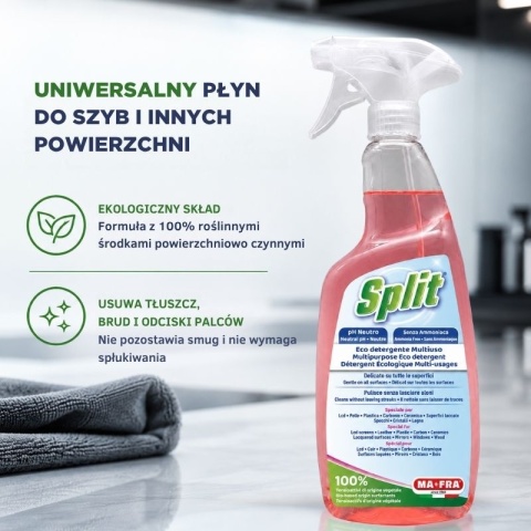 Uniwersalny płyn do szyb i powierzchni SPLIT 750ml Mafra