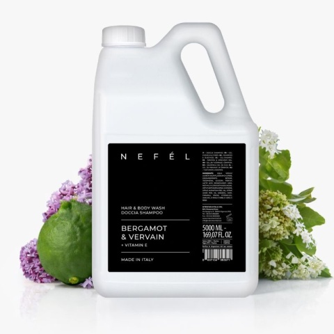 Żel i szampon 2w1 Bergamotka i werbena NEFÉL HAIR & BODY WASH BERGAMOT & VERVAIN 5000ml Interchem Italia