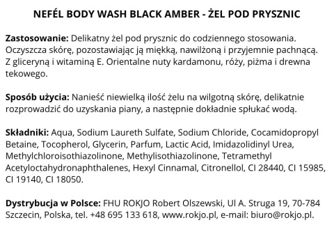 Żel pod prysznic NEFÉL BODY WASH BLACK AMBER 480ml Interchem Italia
