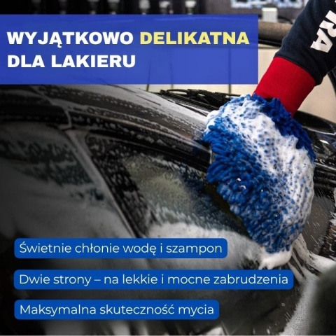 Dwustronna rękawica z mikrofibry do mycia samochodu GUANTO DOUBLE FACE Mafra
