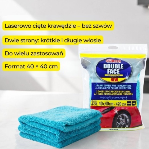 Dwustronne ściereczki z mikrofibry 6 szt. PANNI DOUBLE FACE Mafra